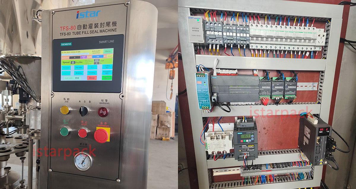 Automatic Tube Filling and Sealing Machine TFS-80 Touch Screen and Control System